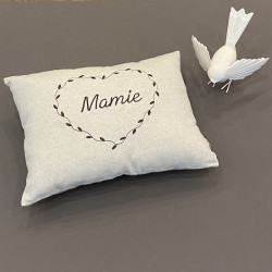 COUSSIN SIESTE COEUR FEUILLE PERSONNALISABLE