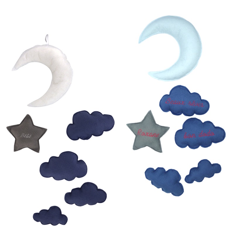 Melocotone Mobile Lune Etoile Et Nuages